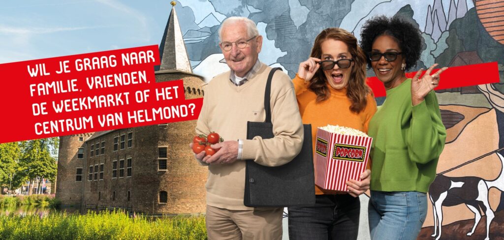 Reizigers stappen in een Taxbus